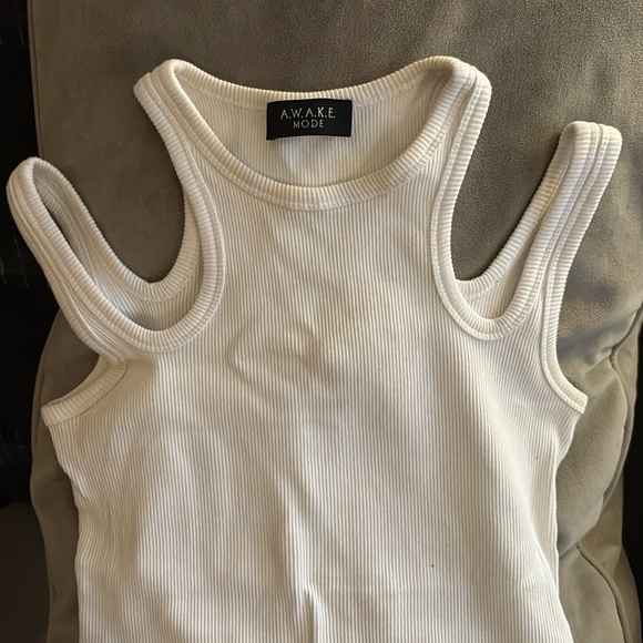 White Ribbed Tank Top - Picture 2 of 4